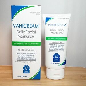 Vanicream Daily Facial Moisturizer Hyaluronic Acid Ceramides Sensitive Skin 3oz